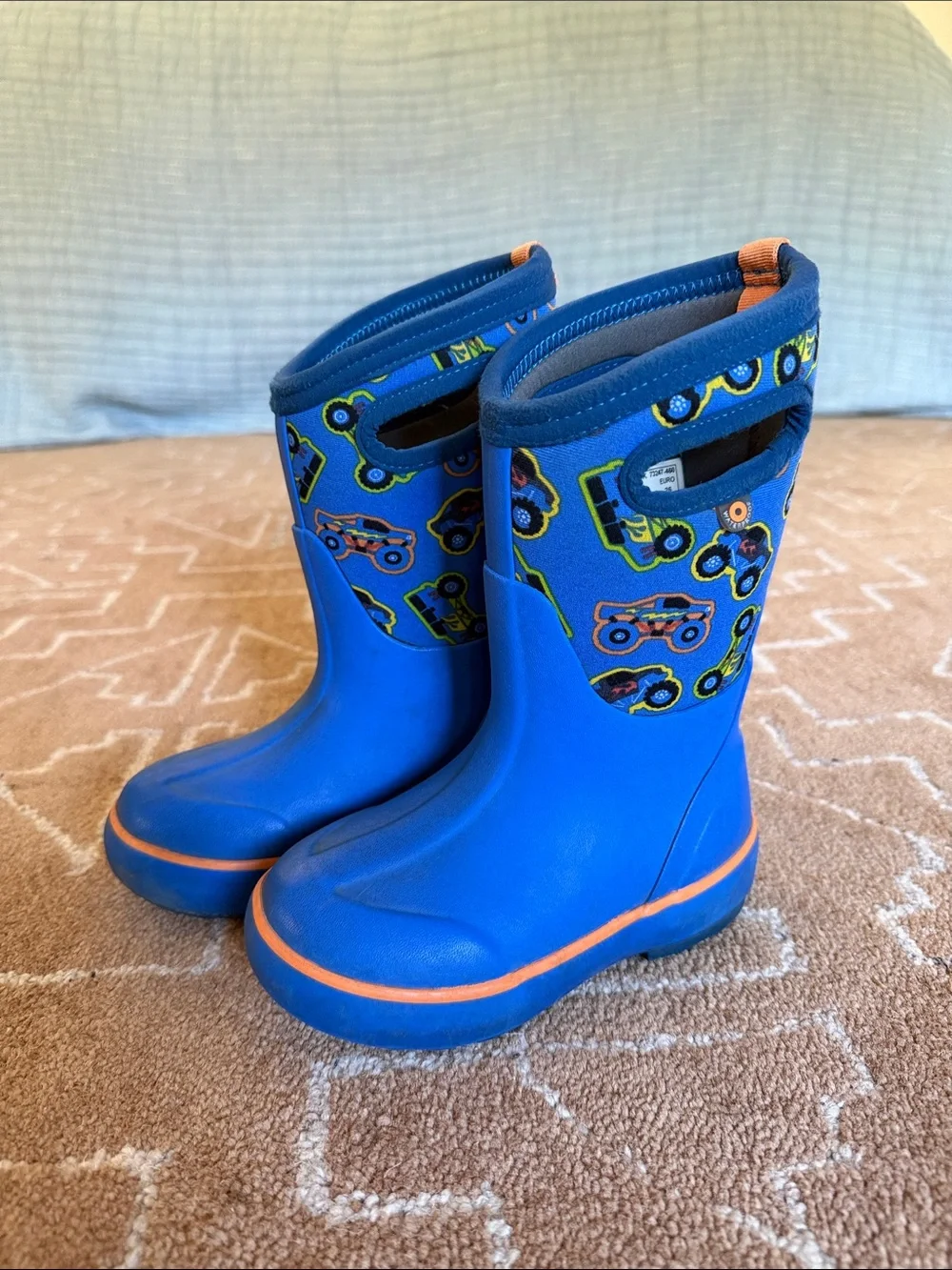 Bogs Kids Classic II Blue Monster Truck Insulated Rain Boots
